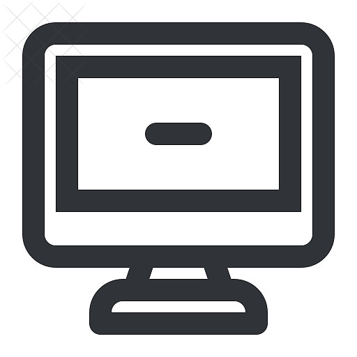 Computer, device, display, minus, monitor icon.