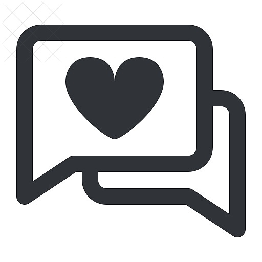 Chat, communication, conversation, heart, message icon.