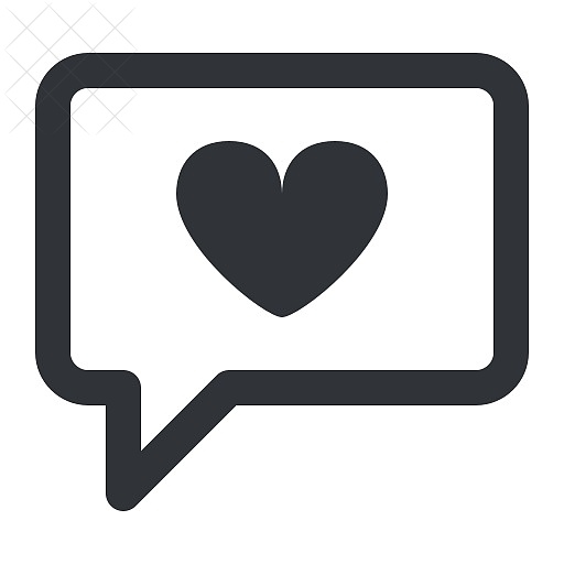 Bubble, chat, communication, conversation, heart icon.