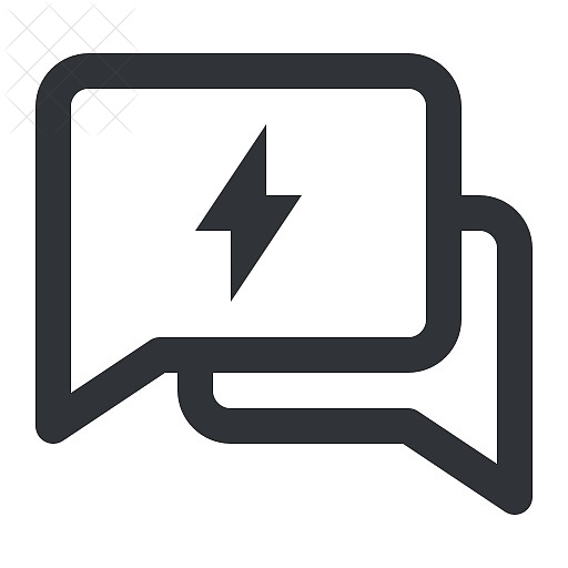 Chat, communication, conversation, electric, message icon.