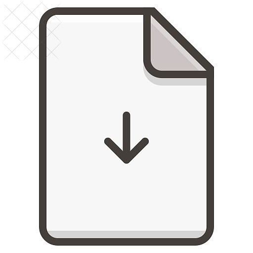 Document, file, arrow, download icon.