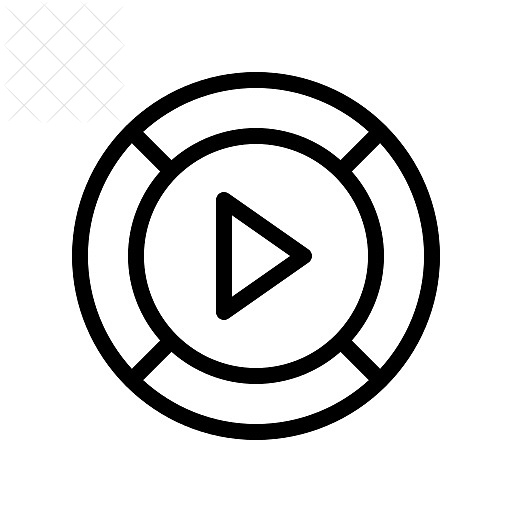 Arrows, interface, multimedia, play button, video player icon.