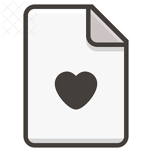 Document, file, heart, popular icon.