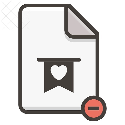 Document, bookmark, file, heart, popular icon.