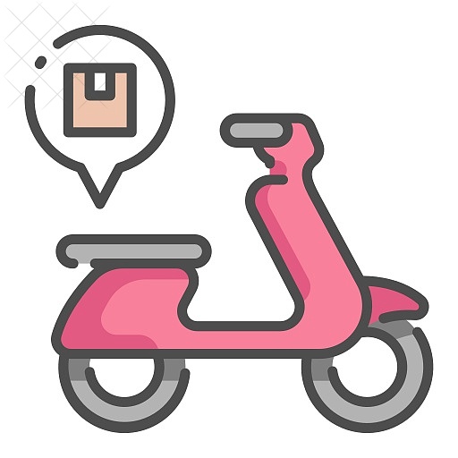 Business, delivery, logistic, motorbike, scooter icon.