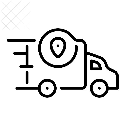 Delivery, fast, location, map, service icon.