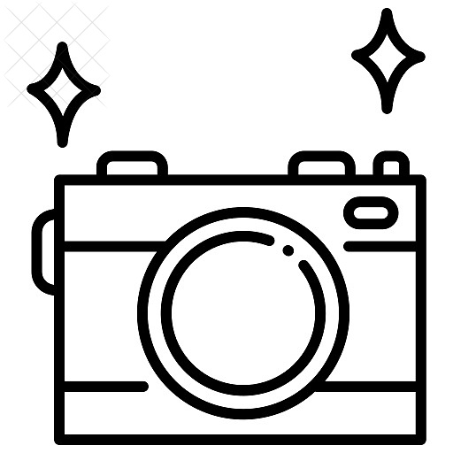 Camera, device, gadget, lens, photo icon.