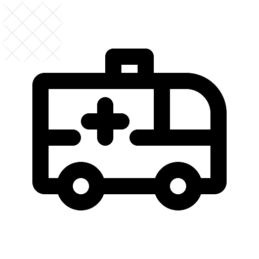 Ambulance, car icon.