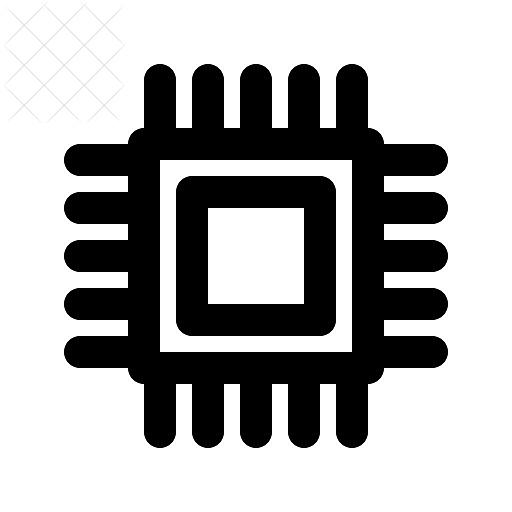 Chip, cybernetics icon.