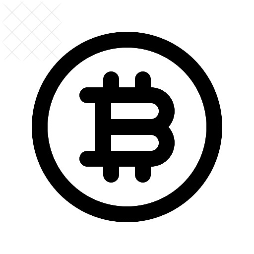 Bitcoin, cryptocurrency icon.
