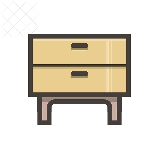 Drawer, cabinet, furniture, interior icon.