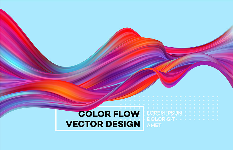 現代彩色流動海報波浪液體形狀中圖片素材