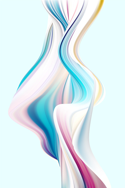 現代彩色流動海報波浪液體形狀圖片素材