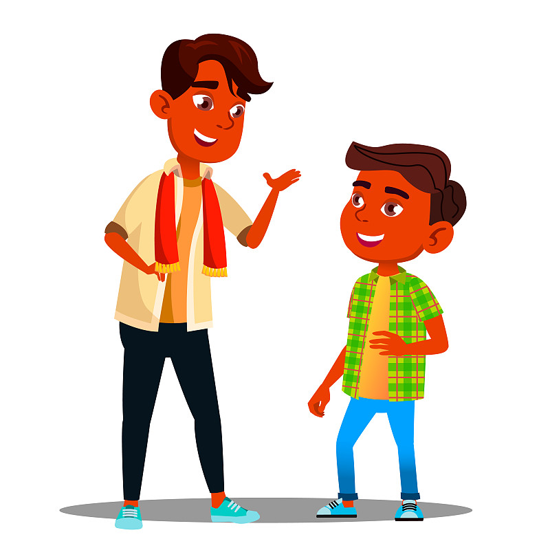 两个印度男孩在交谈图片