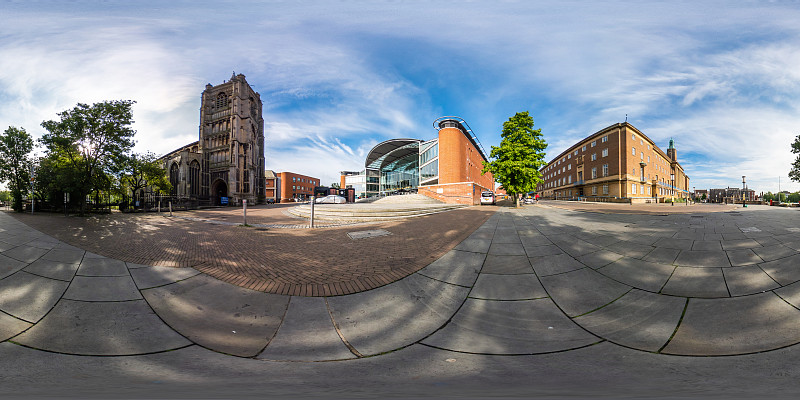 诺维奇广场和圣彼得曼克罗夫特教堂360度球形全景图图片下载