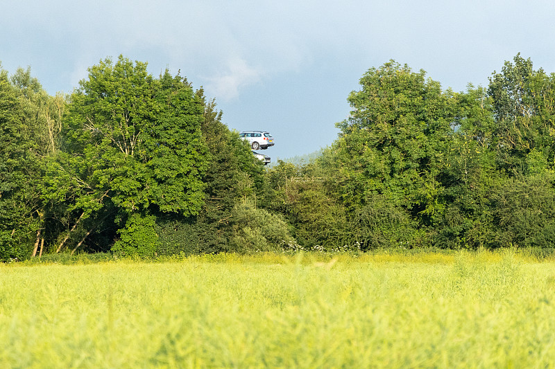 飛行汽車，羅斯在懷伊，赫里福德郡，英國攝影圖片