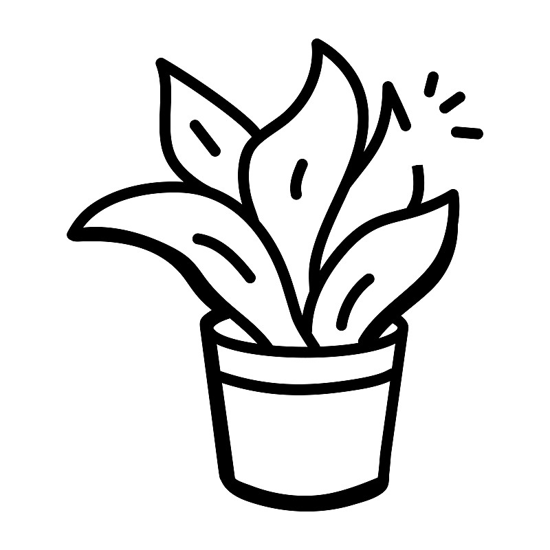 室內植物插畫圖片