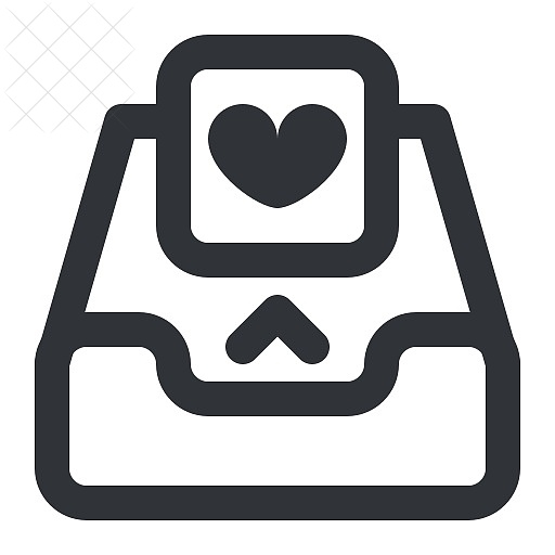 Email, inbox, mail, heart, popular icon.