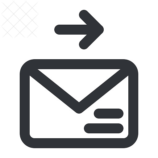 Email, envelope, letter, mail, forward icon.