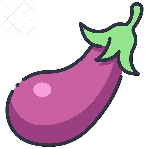 Aubergine, eggplant, food, healthy, organic icon.