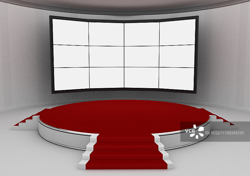 红地毯通向空荡荡的舞台图片素材