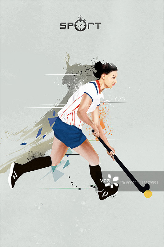 女子曲棍球运动员图片素材