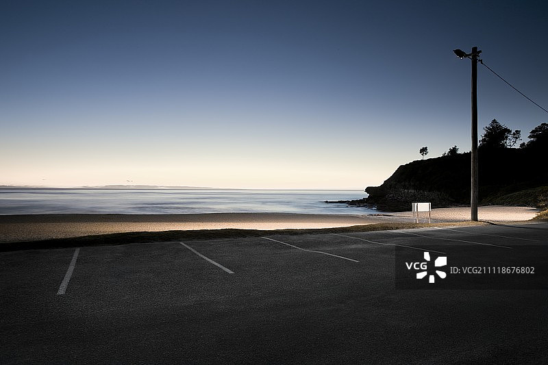 海景停车场黎明图片素材