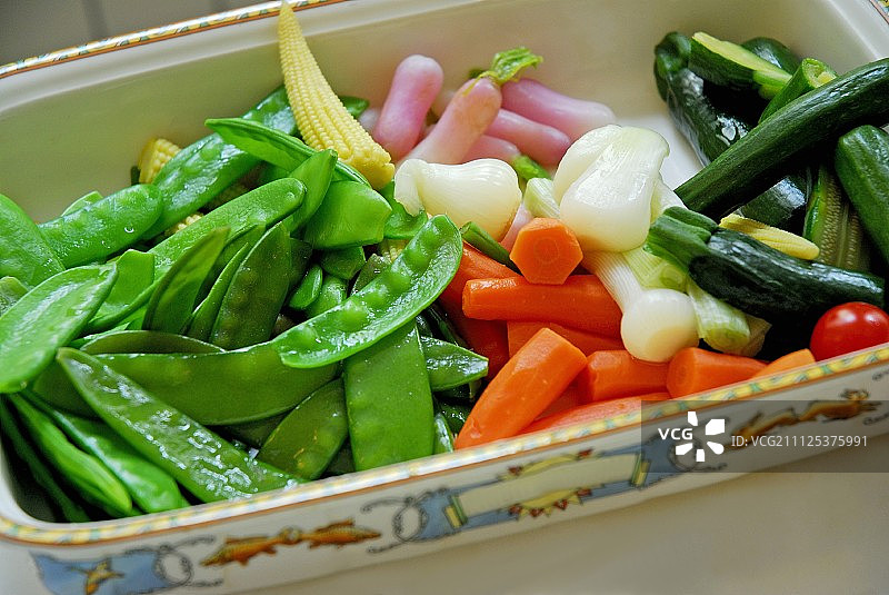 一盘洗过的生蔬菜图片素材