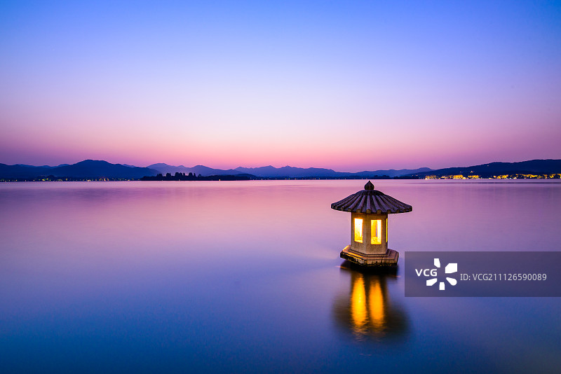 杭州西湖夜图片素材