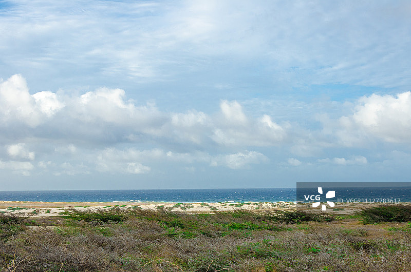 绿松石般的加勒比海全景图片素材