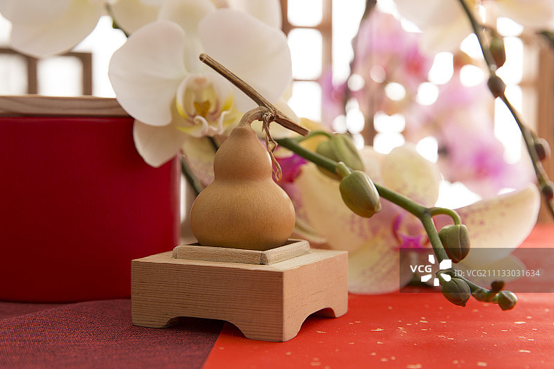 中国传统新年物品及花卉图片素材