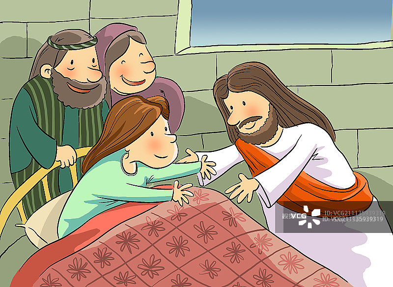 圣经插画系列：睚鲁的女儿图片