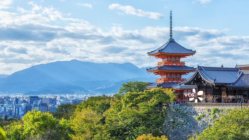 京都清水寺三重塔图片素材