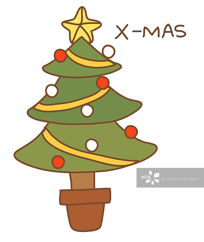 圣诞树图标孤立在白色的背景图片素材