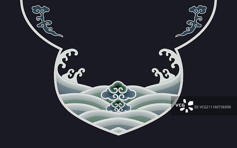 中国传统服饰纹样 海浪纹图片素材