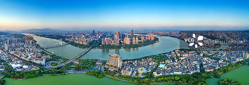 鸟瞰广东省惠州市全景图片素材