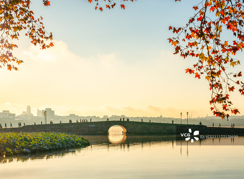 西湖断桥之秋图片素材