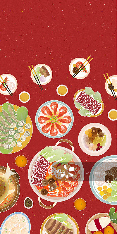 农历新年团圆饭红包袋设计图片素材