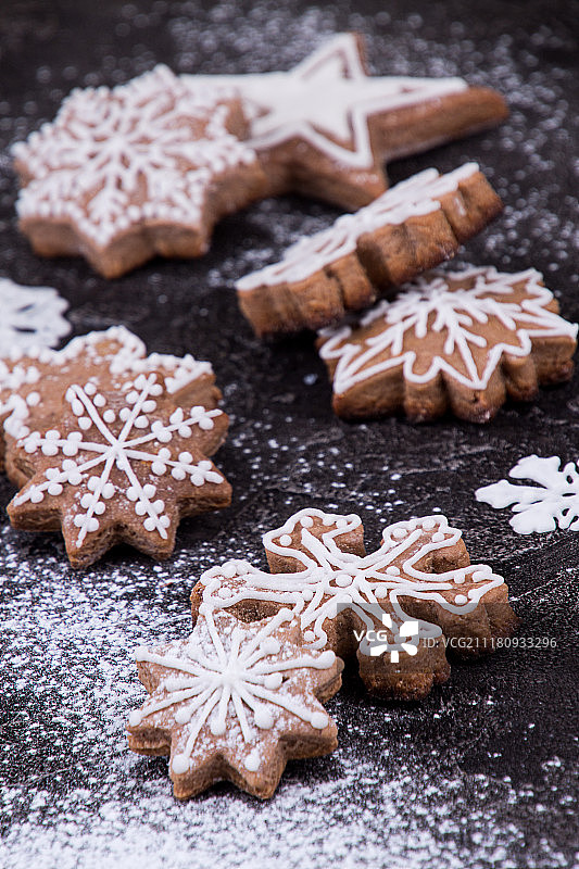 圣诞和新年背景姜饼饼干图片素材