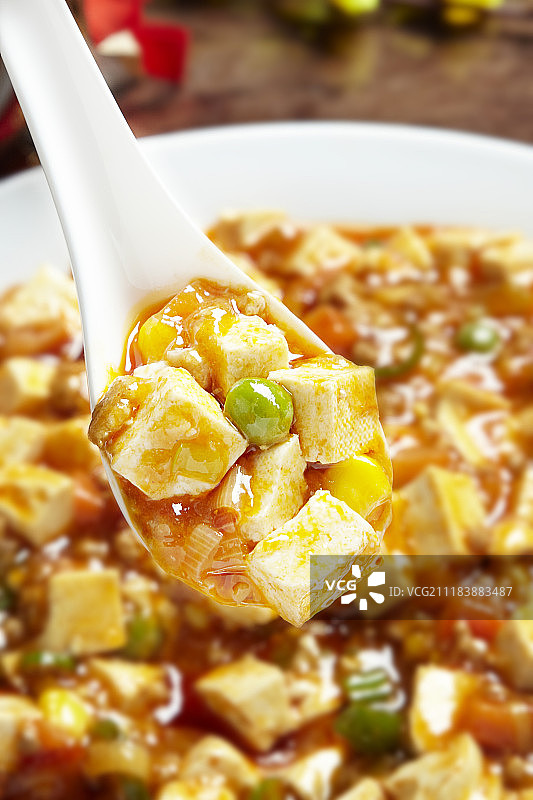 勺子与中国食物的合影图片素材