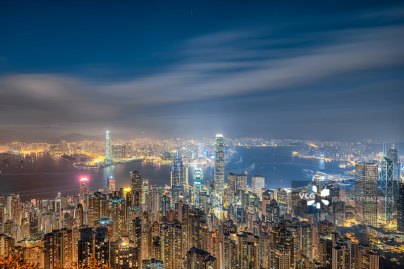 香港维多利亚港全景图图片素材