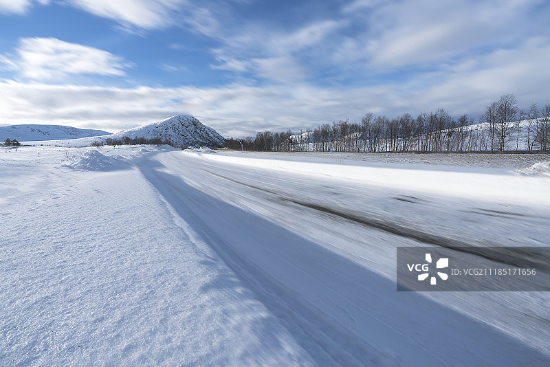 雪地公路 挪威大西洋之路图片素材