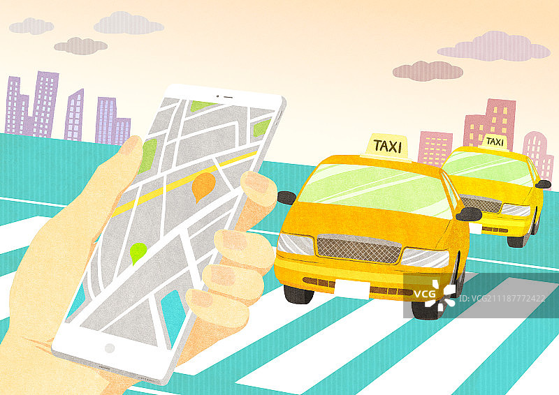 出租车、智能手机、公共交通、应用程序图片素材