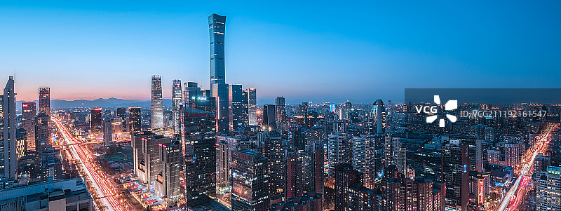 北京国贸CBD大望路城市夜景图片素材
