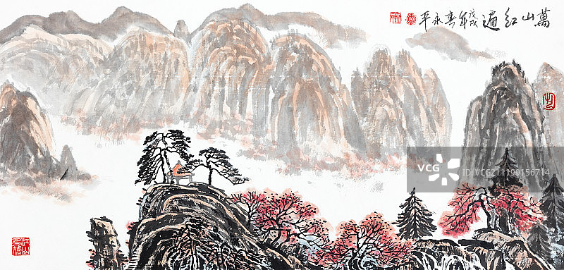 中国绘画——山水风光图片素材