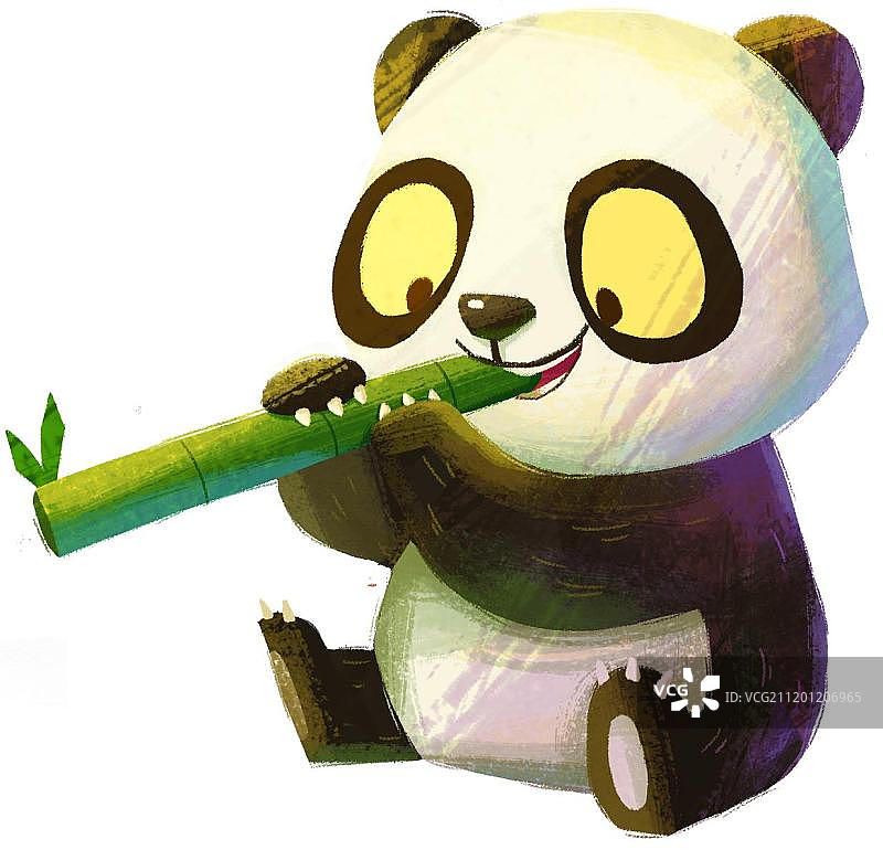 啃竹子的熊猫图片素材