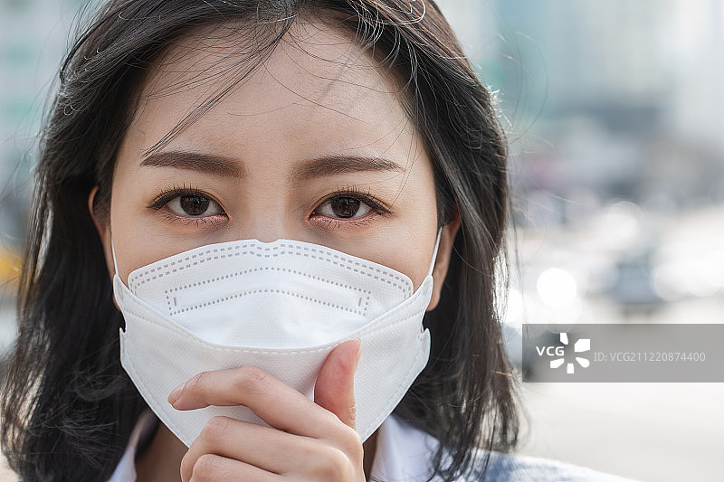 女人，面具，空气污染，天气，疼痛，咳嗽图片素材