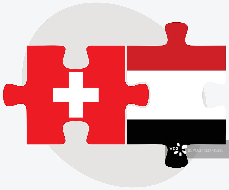 瑞士和也门国旗图片素材