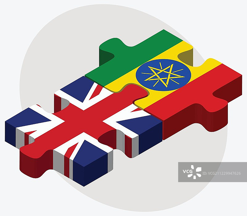 联合王国和埃塞俄比亚国旗图片素材