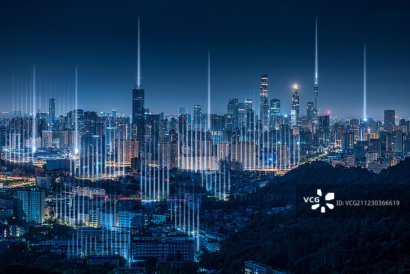 超现实科技城市夜景图片素材